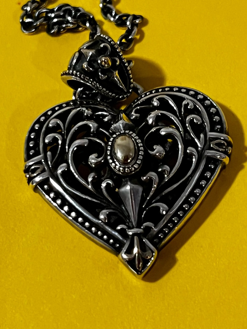 Rare Thai Sterling Silver  14k gold pendant SS Necklace.Stamped. - Picture 4 of 4